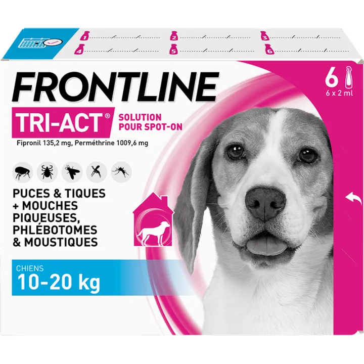 Frontline Tri-Act voor honden van 10-20 kg, pipetten
