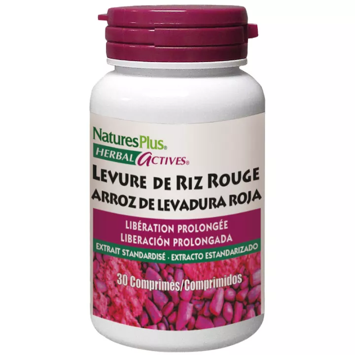 Natures Plus Levure De Riz Rouge 30 comprimés Libération Prolongée