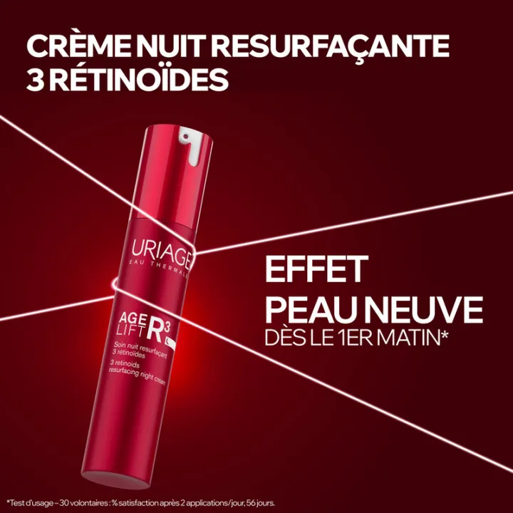 Uriage Age Lift R3 Tratamiento nocturno renovador con 3 retinoides, 40 ml