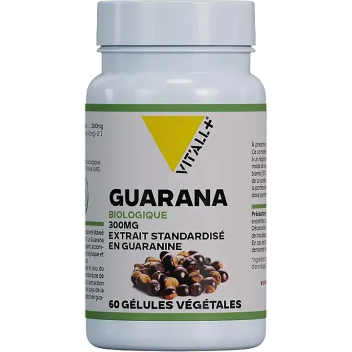 Vitall+ Biologische Guarana 300 mg 60 plantaardige capsules