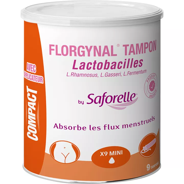 Saforelle Florgynal Tampon Probiotique Compact avec Applicateur