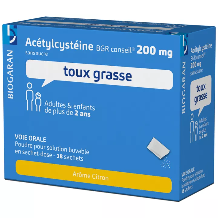 Acetylcysteïne 200 mg Biogaran Raad 18 zakjes