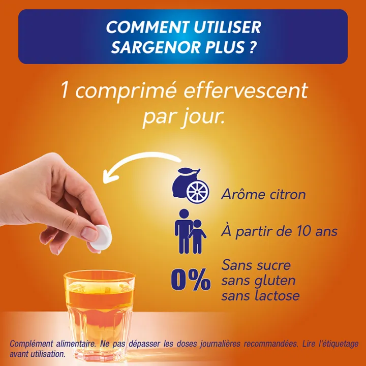 Sargenor Plus Vitamine C 14 comprimés effervescents