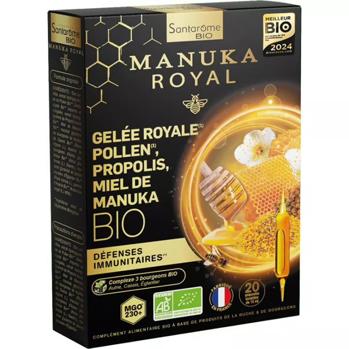 Santarome Koninginnengelei Pollen Propolis Manuka Honing 20 flesjes 10ml