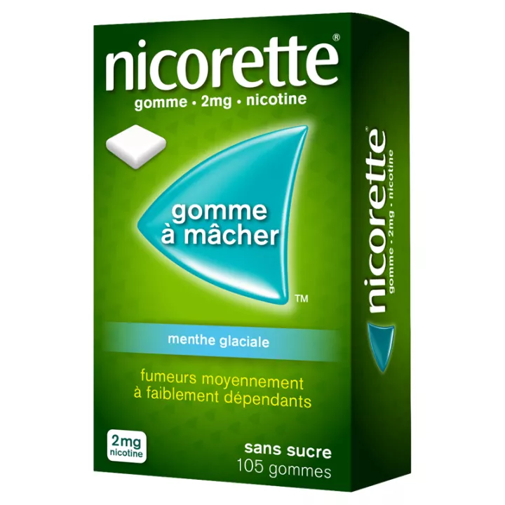 Nicorette Gomme à Mâcher 2mg Menthe Glaciale Sans Sucre