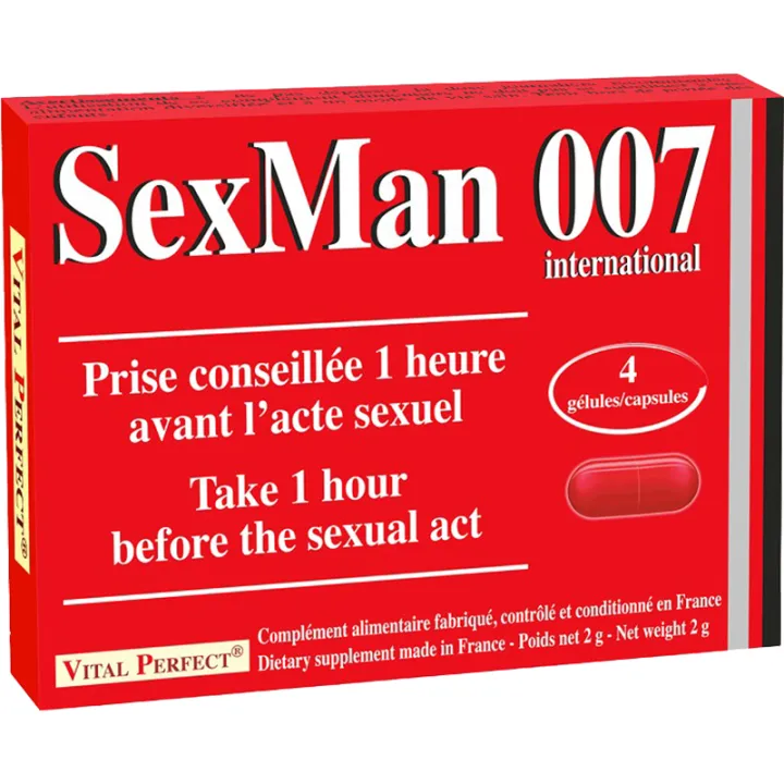 SexMan 007 Vital Perfect 4 cápsulas afrodisíacas para hombre 