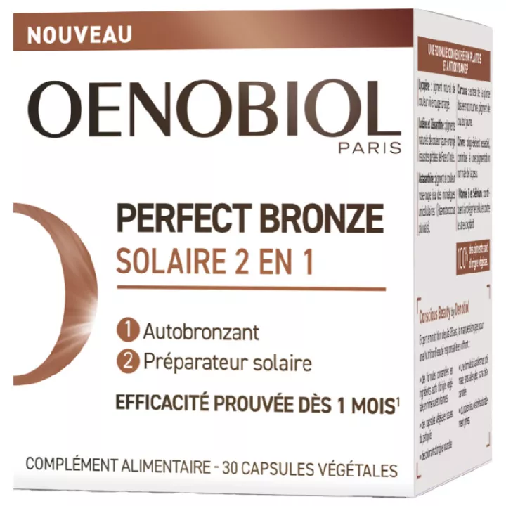 Oenobiol Perfect Bronze 2 em 1 Cápsulas Autobronzeadoras e Solares