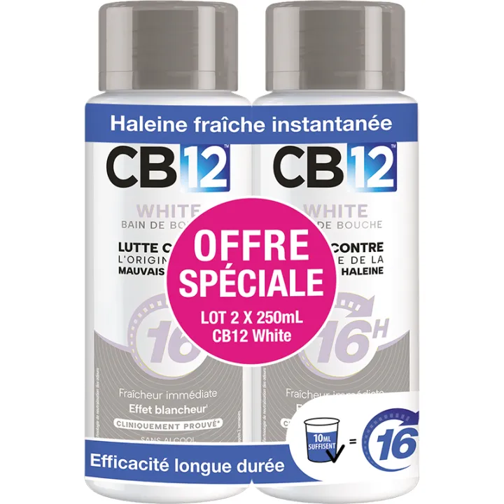 CB12 White Mondwater met een lichte pepermuntgeur 250 ml
