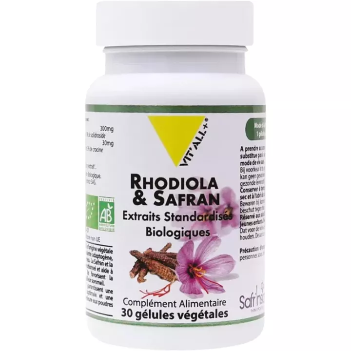 Vitall+ Rhodiole & Safran 30 gélules végétales