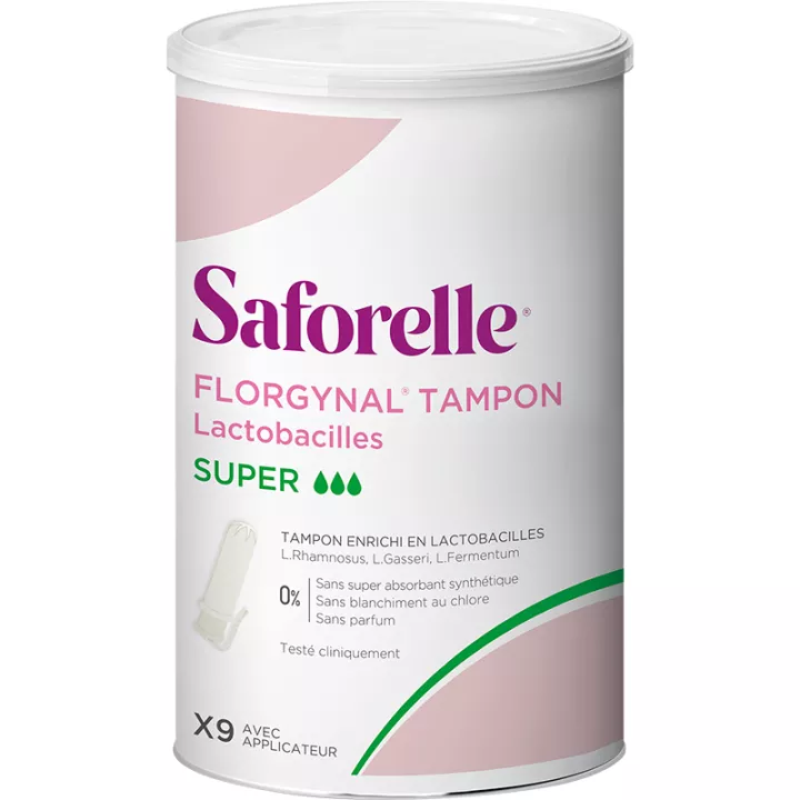 Saforelle Florgynal Tampon Probiotique Compact avec Applicateur