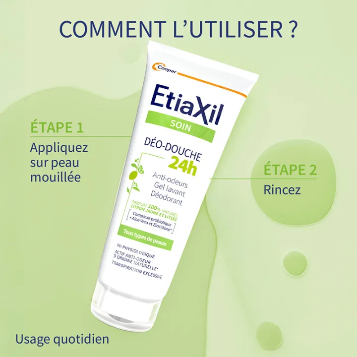 Etiaxil Gel Lavant Déo-Douche 24H Tous Types de Peaux 200 ml