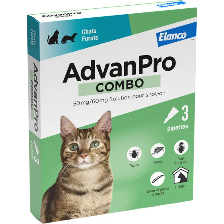 Противопаразитарный препарат Spot-On для кошек и хорьков AdvanPro Combo от Elanco