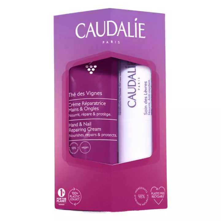 Caudalie Winter Duo Thé des Vignes Hand- und Nagelcreme + Lippenstift