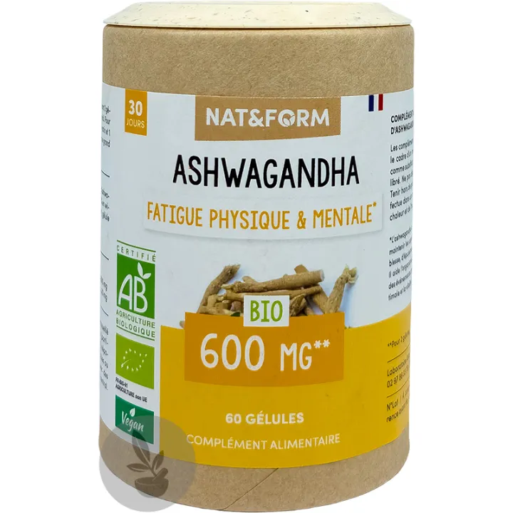 Nat & Form Ashwagandha Bio 60 plantaardige capsules