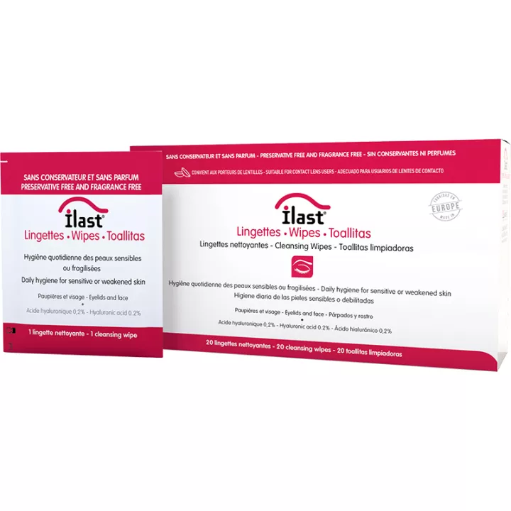 Ilast Cleansing Wipes Eyelid and Eyelash Blepharitis x 20
