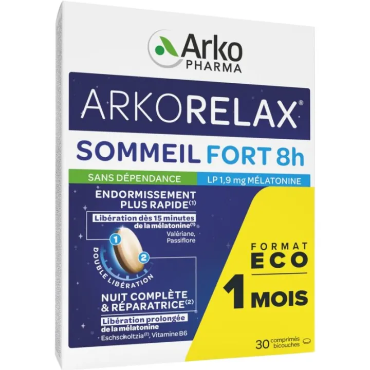 Arkorelax Sueño Profundo 8 h, 1,9 mg de melatonina