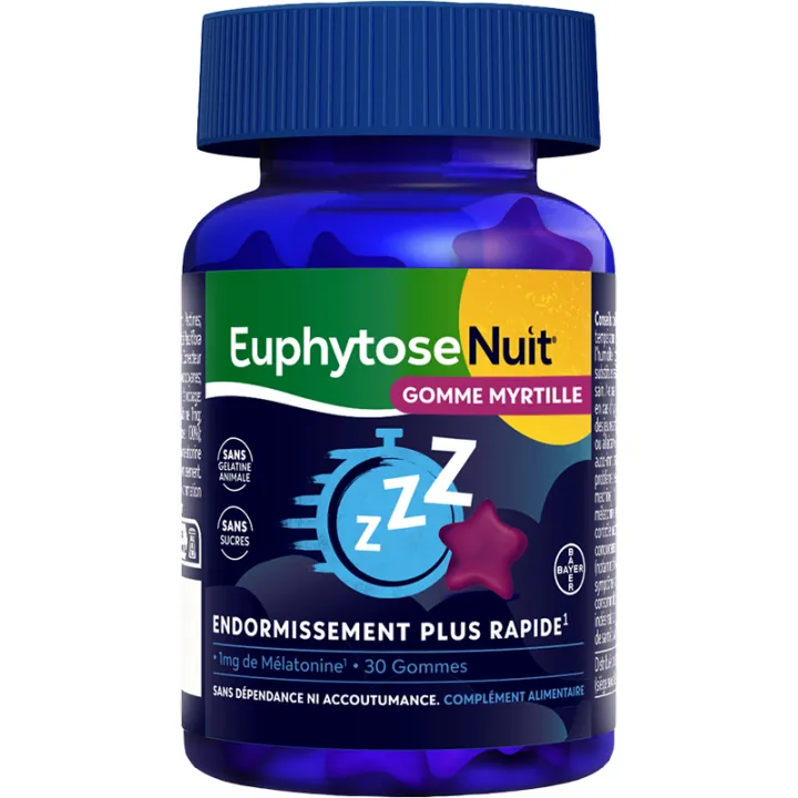 Euphytose Nachtkauwgom 1 mg Melatonine 30 stuks