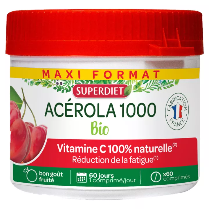 Comprimidos mastigáveis Superdiet Acerola 1000 Bio