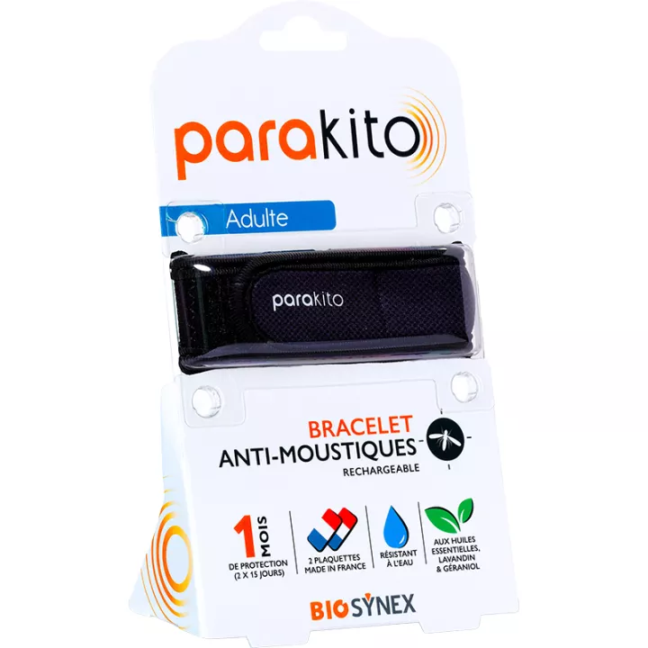 Pulseira repelente de mosquitos recarregável para adultos Parakito Plain