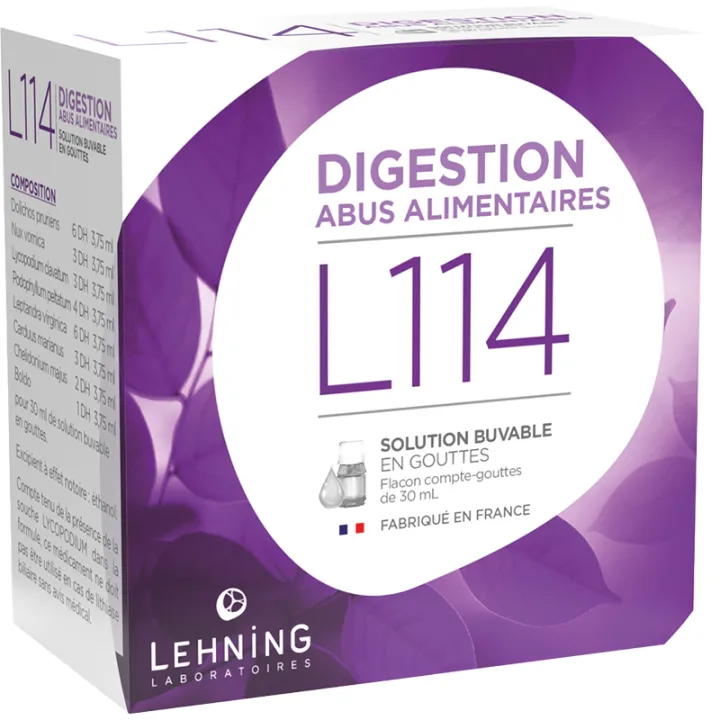 L114 digestivo para la indigestión, Lehning, 30 ml