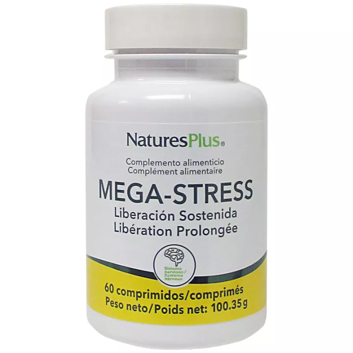 Natures Plus Mega Stress 60 comprimidos Ação prolongada