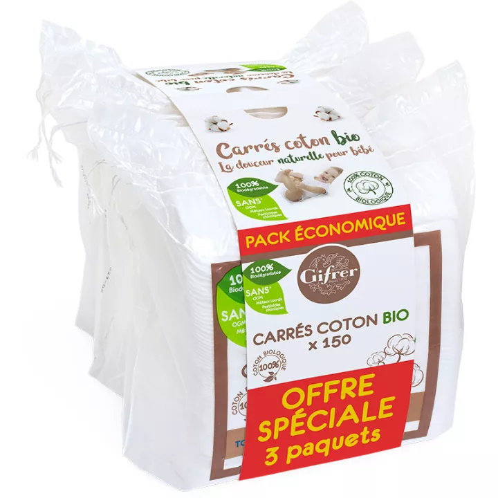 Gifrer Cuadrado de algodón orgánico Bolsa de 150