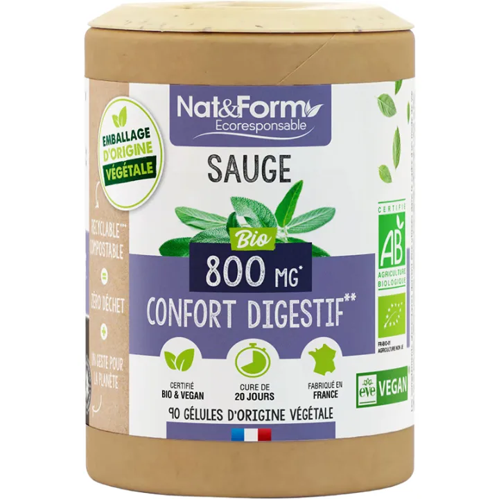Nat & Form Salvia Ecológica 200 Cápsulas Vegetales Eco 