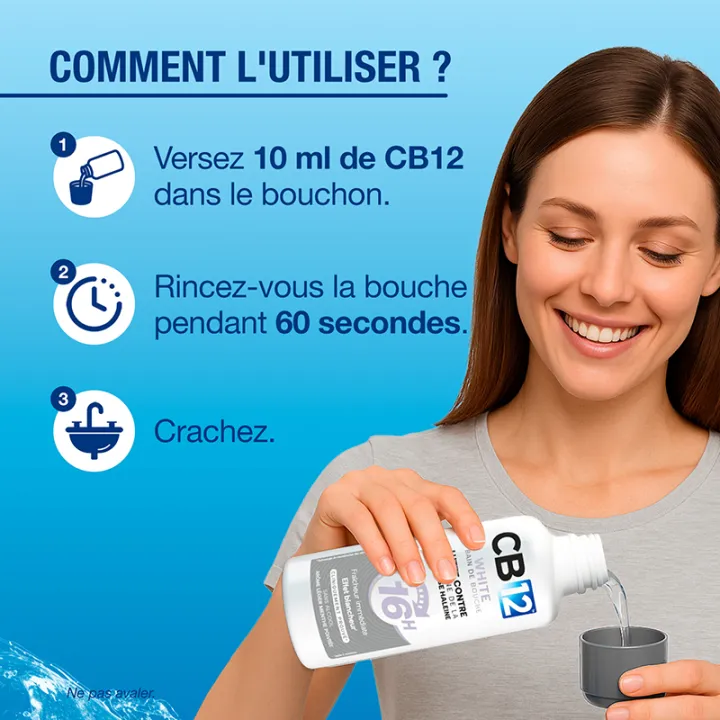 CB12 White Mondwater met een lichte pepermuntgeur 250 ml