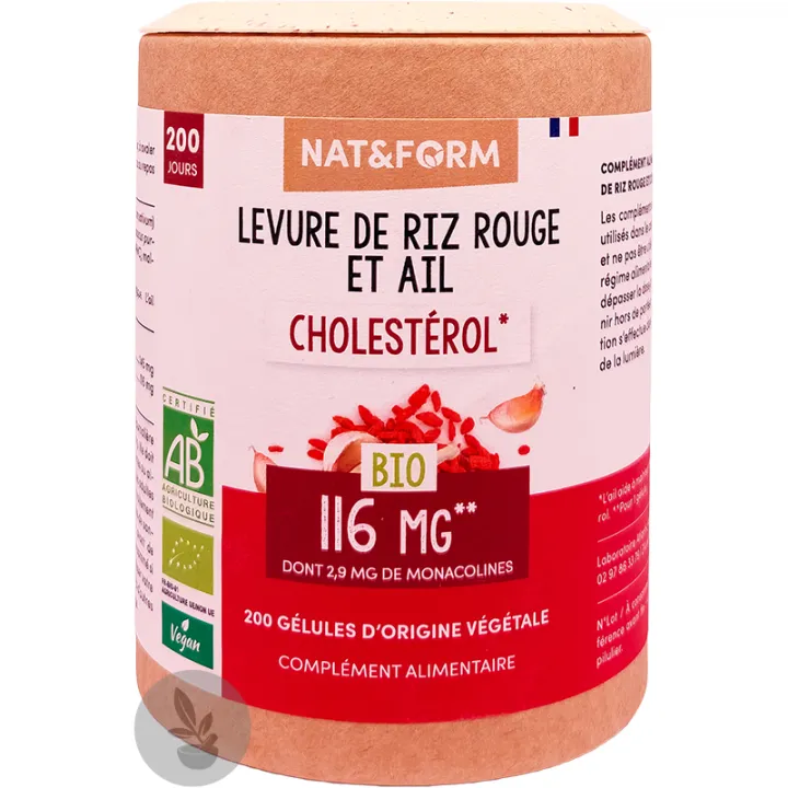 Nat & Form Organic Red Rice Yeast + Garlic Capsules