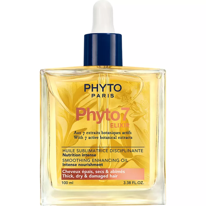 Phyto 7 Elixir Aceite disciplinante sublimador para cabello grueso, seco y dañado