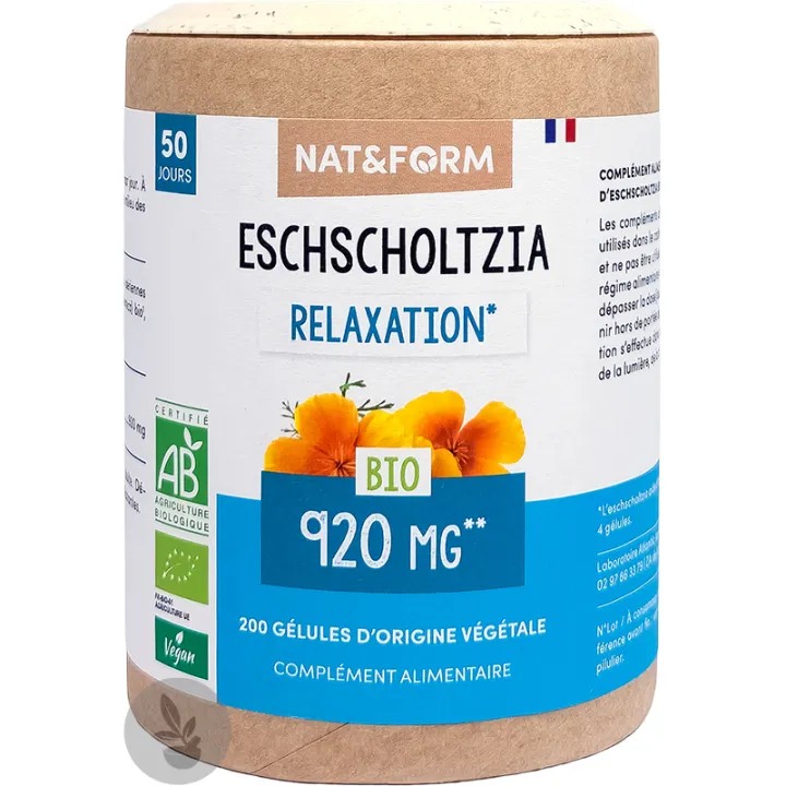 Nat & Form Escholtzia Bio 200 Gélules Végétales Eco 