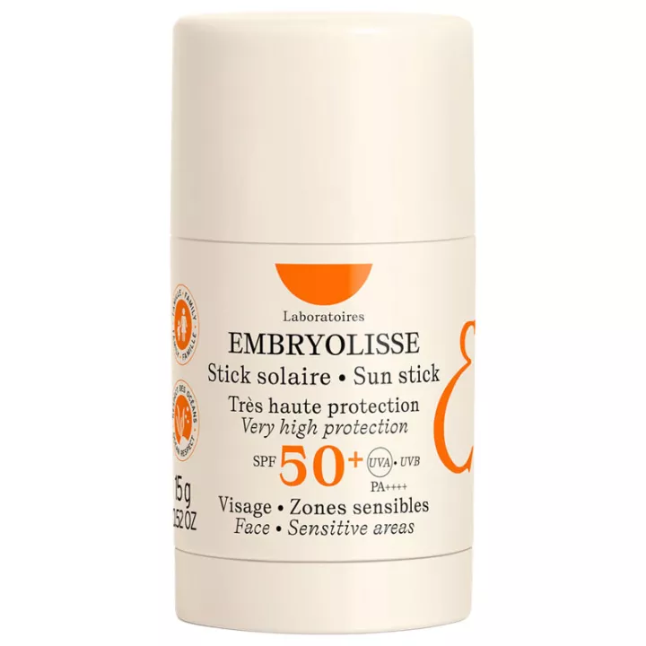 Embryolisse Stick Solaire SPF50+ Visage et Zones Sensibles 15 g