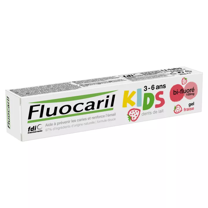 Fluocaril Kids 3-6 años Pasta de dientes en gel de fresa 75ml