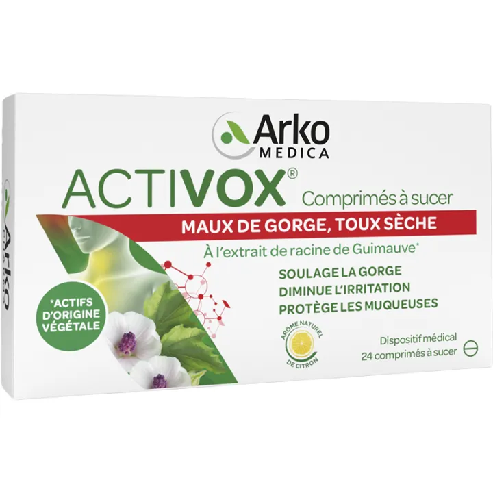 Activox Sore Throat and Dry Cough by Arkomedica, 24 Tablets