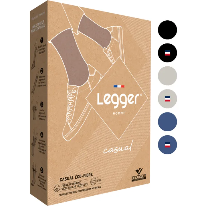 Chaussettes de Contention Legger Casual Éco-Fibre Homme Classe 2