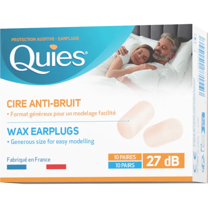 Quies Protección auditiva: tapones antirruido, 10 pares