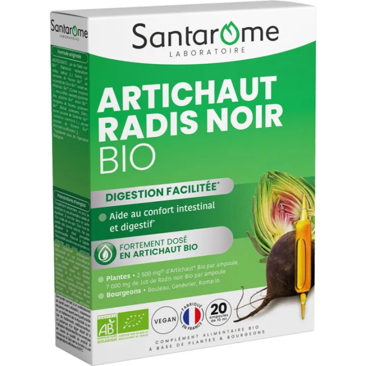 Santarome Artichaut Radis Noir Bio 20 ampoules 10ml