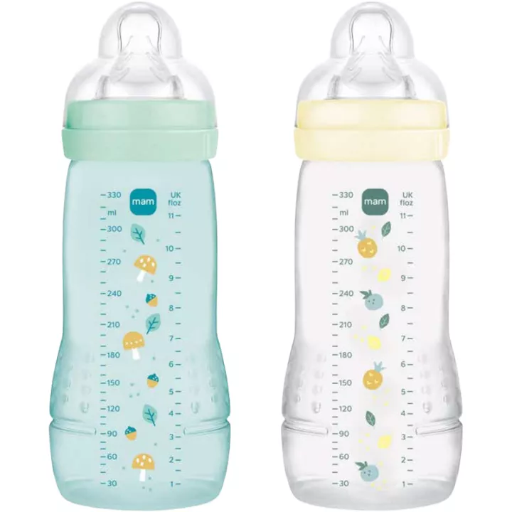 Mam Easy Active Бутылочка для кормления 2-го возраста цветная 330 мл упаковка из 2