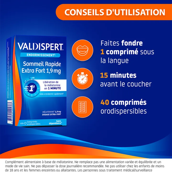 Valdispert 1.9 mg Melatonin Rapid Sleep Extra Strength