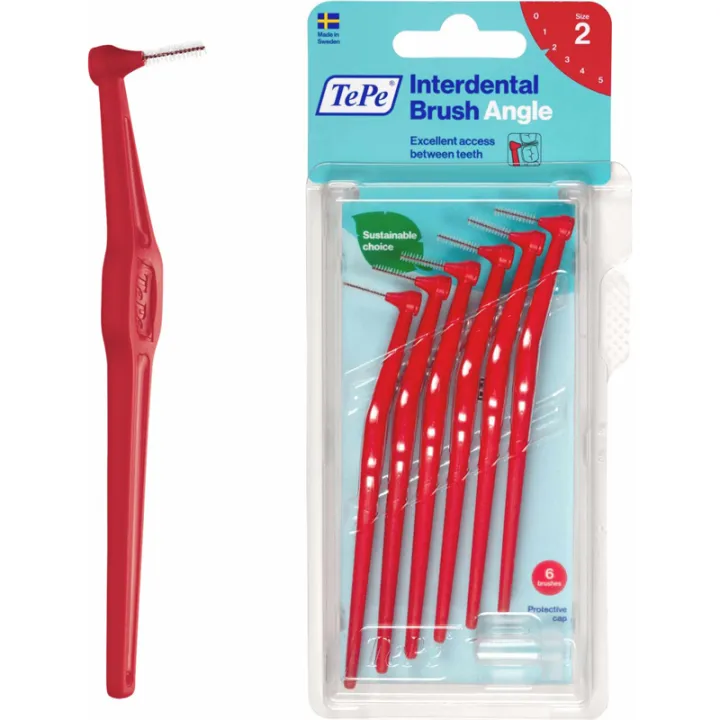 Tepe Interdental Brushes Angle with Handle x6
