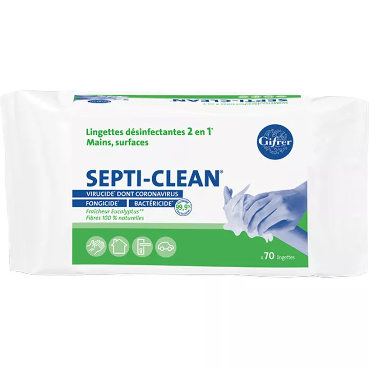 Gifrer Septi-Clean Toallitas Desinfectantes para Manos y Superficies