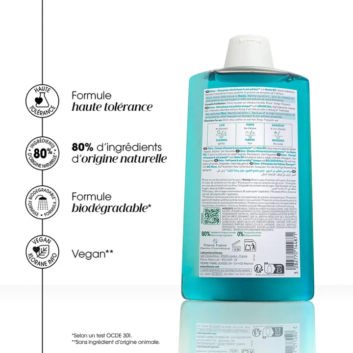 Klorane Détox Champú Refrescante y Antipolución