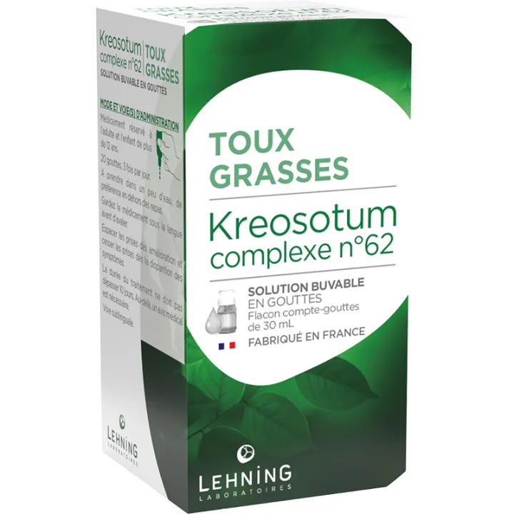 Kreosotum Complexe L62 Toux Grasses LEHNING Gouttes 30ml