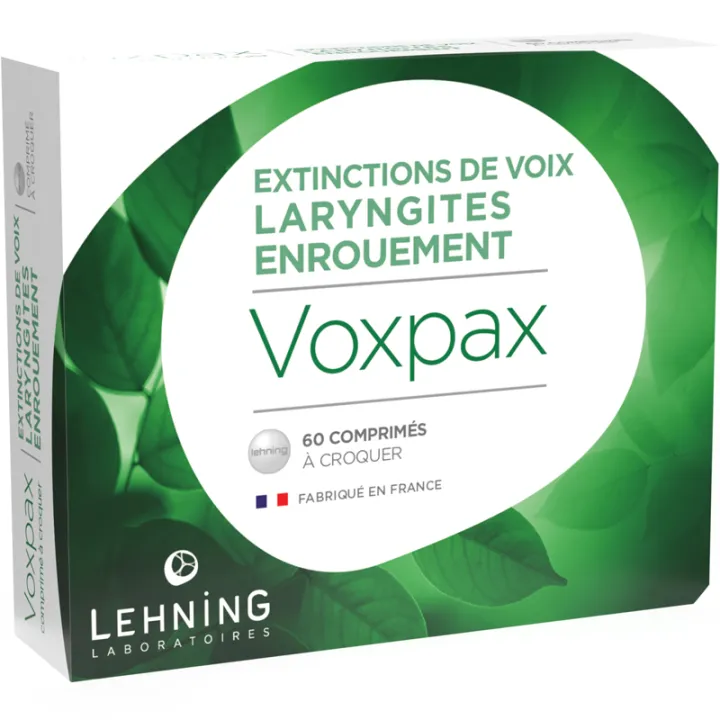 Voxpax Lehning enrouement laryngites 60 comprimés