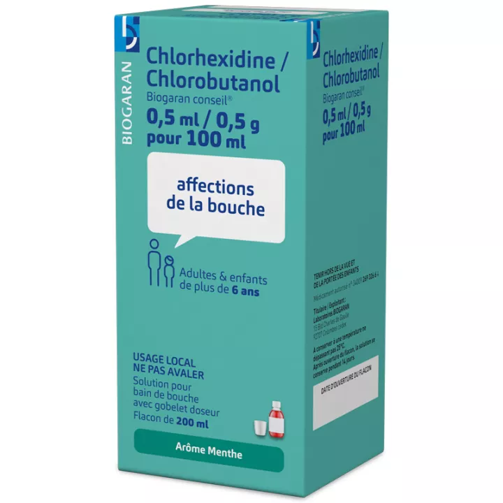 Chlorhexidine Chlorobutanol Biogaran Mouthwash 90ml
