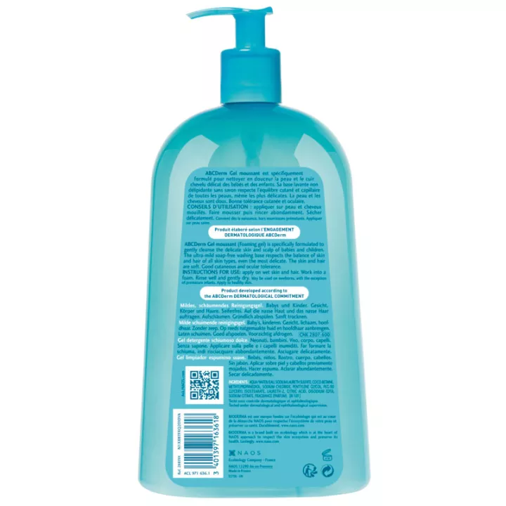 Bioderma ABCDerm schuimende gel Gentle Cleansing 1 liter