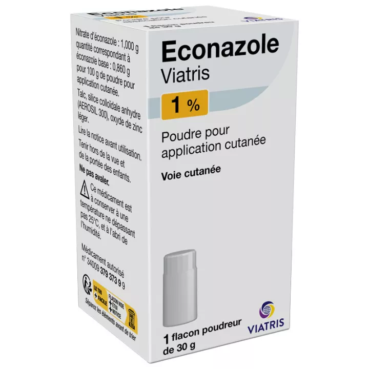 Econazole 1% Mylan Poudre cutanée antimycosique Pot 30g