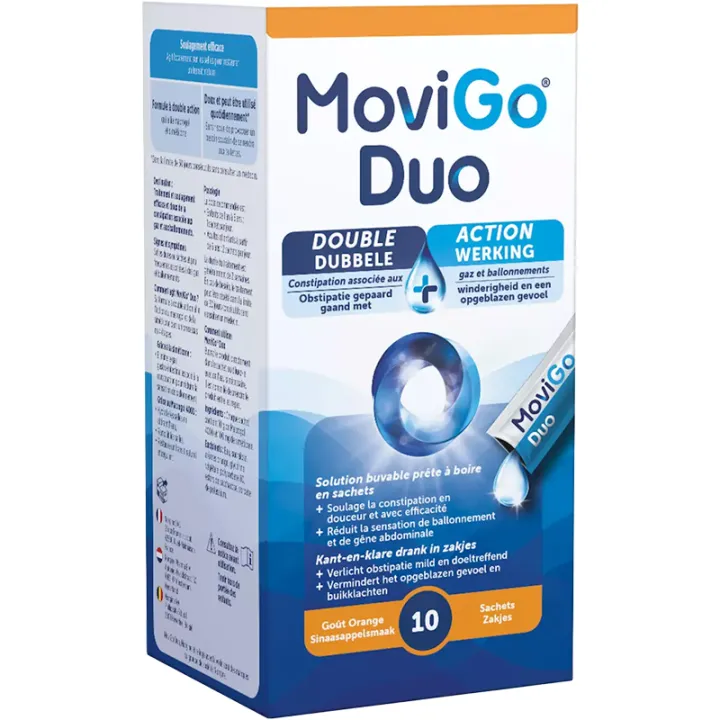 MoviGo Duo Double Action Constipation Gaz & Ballonnements 10 sachets