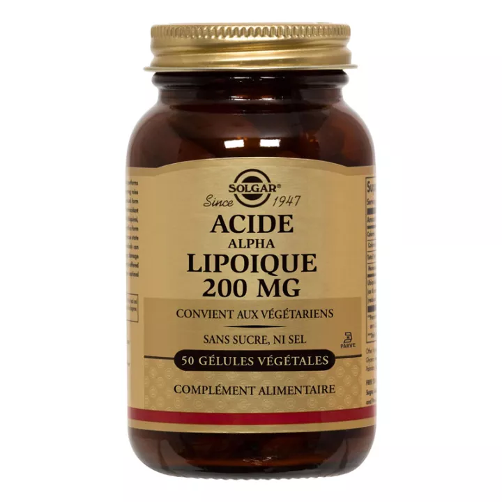 Alfa lipoico SOLGAR 200 mg 50 Cápsulas vegetales