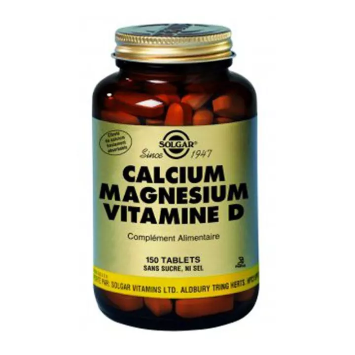 SOLGAR vitamina D Cálcio Magnésio Box de 150